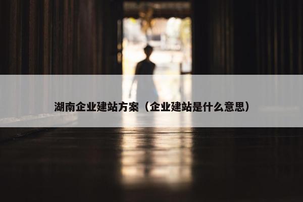 湖南企业建站方案（企业建站是什么意思）