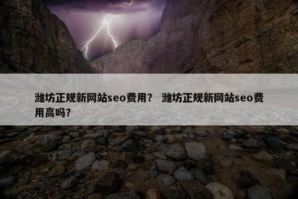 潍坊正规新网站seo费用？ 潍坊正规新网站seo费用高吗？