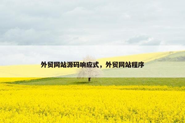 外贸网站源码响应式，外贸网站程序
