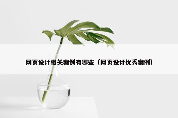 网页设计相关案例有哪些（网页设计优秀案例）