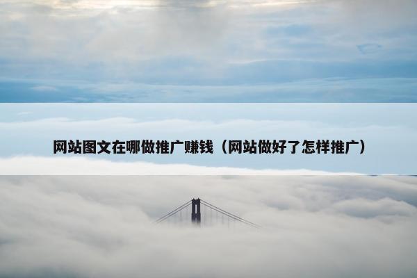 网站图文在哪做推广赚钱（网站做好了怎样推广）