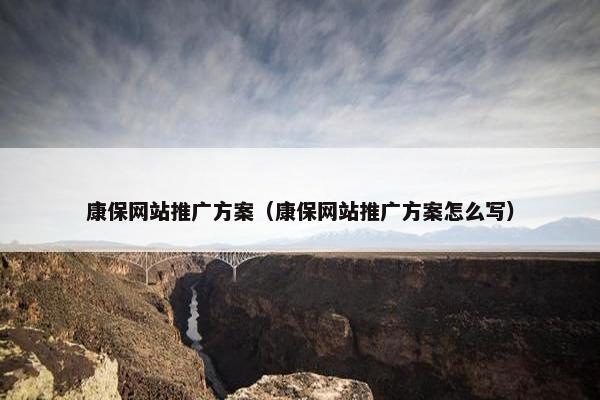 康保网站推广方案（康保网站推广方案怎么写）