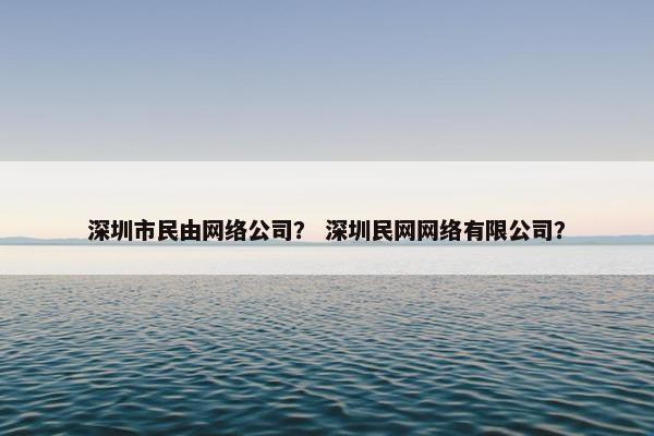 深圳市民由网络公司？ 深圳民网网络有限公司？