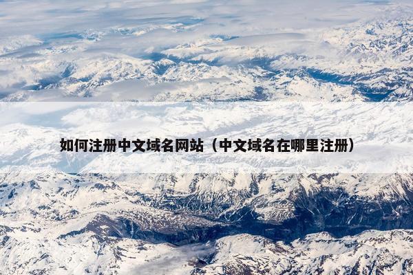 如何注册中文域名网站（中文域名在哪里注册）