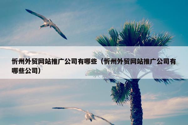 忻州外贸网站推广公司有哪些（忻州外贸网站推广公司有哪些公司）