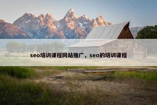 seo培训课程网站推广，seo的培训课程