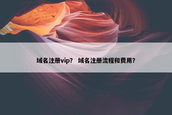 域名注册vip？ 域名注册流程和费用？