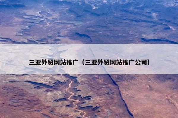 三亚外贸网站推广（三亚外贸网站推广公司）