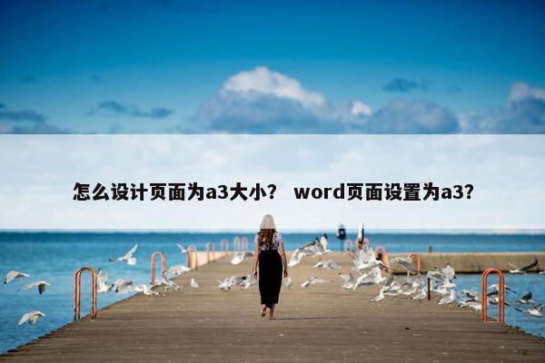 怎么设计页面为a3大小？ word页面设置为a3？