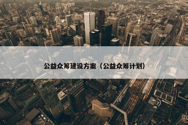公益众筹建设方案（公益众筹计划）