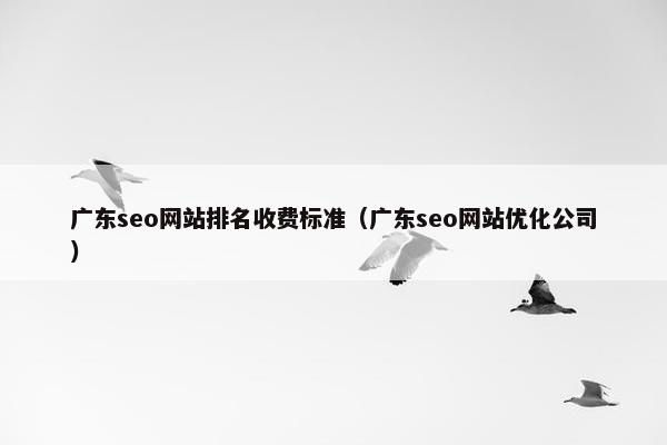 广东seo网站排名收费标准（广东seo网站优化公司）