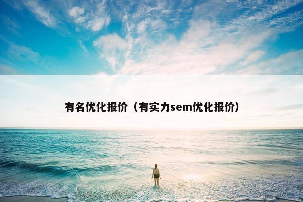 有名优化报价（有实力sem优化报价）