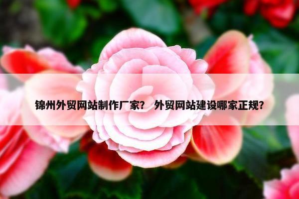 锦州外贸网站制作厂家？ 外贸网站建设哪家正规？