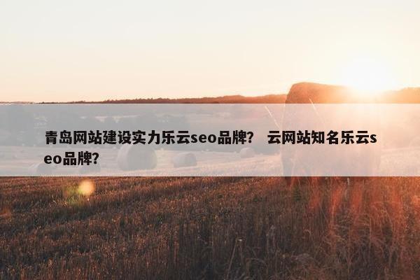 青岛网站建设实力乐云seo品牌？ 云网站知名乐云seo品牌？