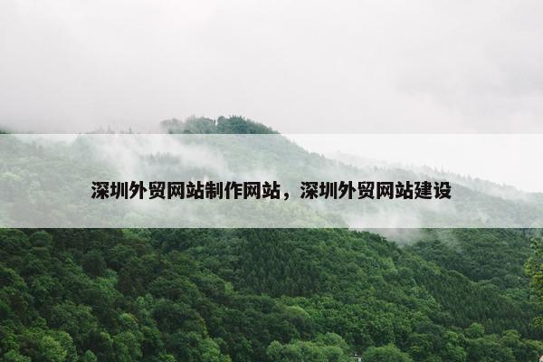 深圳外贸网站制作网站，深圳外贸网站建设