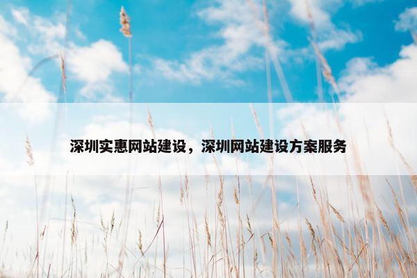深圳实惠网站建设，深圳网站建设方案服务
