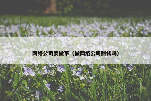 网络公司要做事（做网络公司赚钱吗）