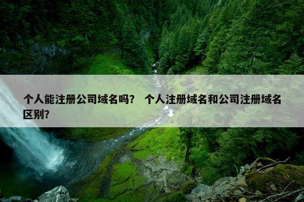 个人能注册公司域名吗？ 个人注册域名和公司注册域名区别？