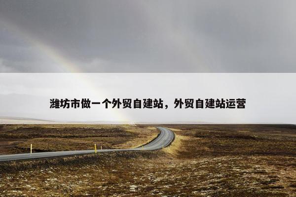 潍坊市做一个外贸自建站，外贸自建站运营