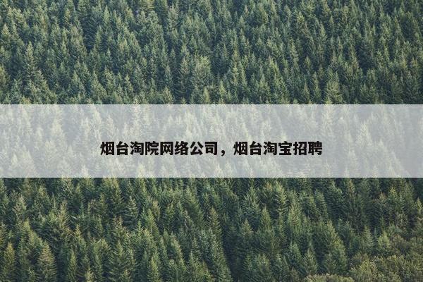 烟台淘院网络公司，烟台淘宝招聘