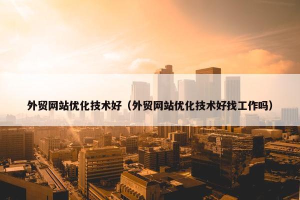 外贸网站优化技术好（外贸网站优化技术好找工作吗）