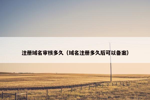 注册域名审核多久（域名注册多久后可以备案）