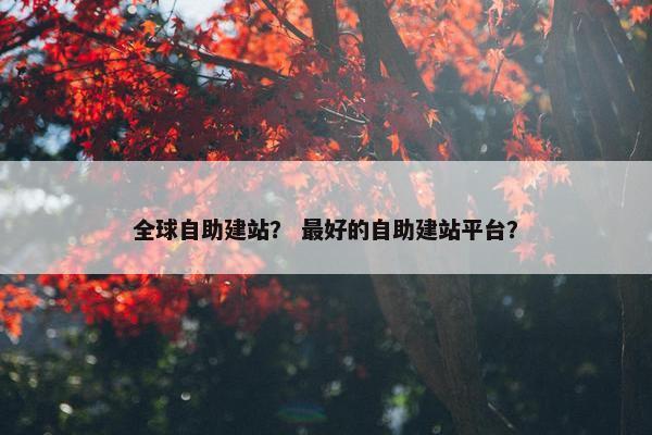 全球自助建站？ 最好的自助建站平台？
