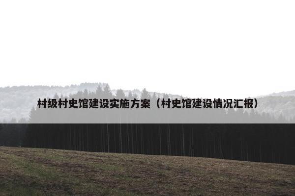 村级村史馆建设实施方案（村史馆建设情况汇报）