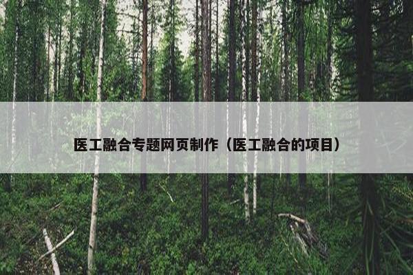 医工融合专题网页制作（医工融合的项目）