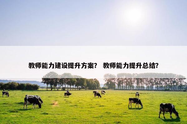 教师能力建设提升方案？ 教师能力提升总结？