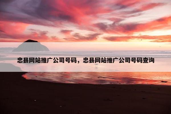 忠县网站推广公司号码，忠县网站推广公司号码查询