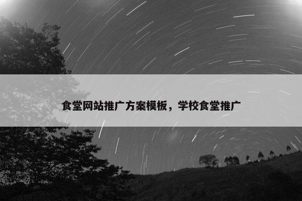食堂网站推广方案模板，学校食堂推广