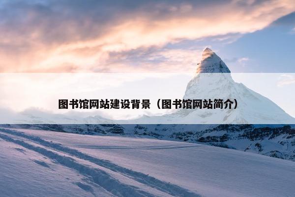 图书馆网站建设背景（图书馆网站简介）