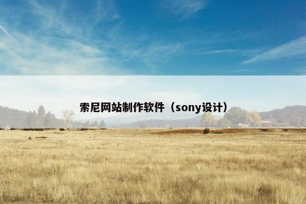 索尼网站制作软件（sony设计）