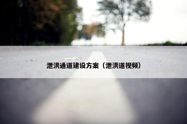 泄洪通道建设方案（泄洪道视频）