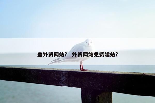 盖外贸网站？ 外贸网站免费建站？