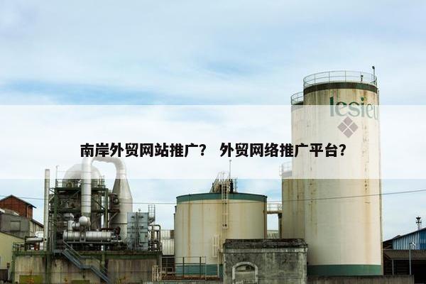 南岸外贸网站推广？ 外贸网络推广平台？