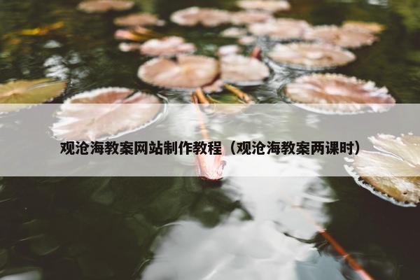 观沧海教案网站制作教程（观沧海教案两课时）