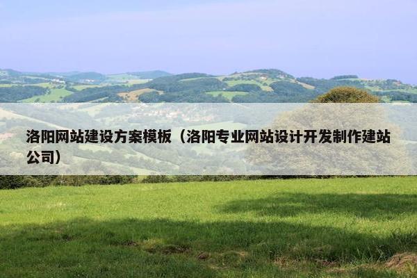 洛阳网站建设方案模板（洛阳专业网站设计开发制作建站公司）