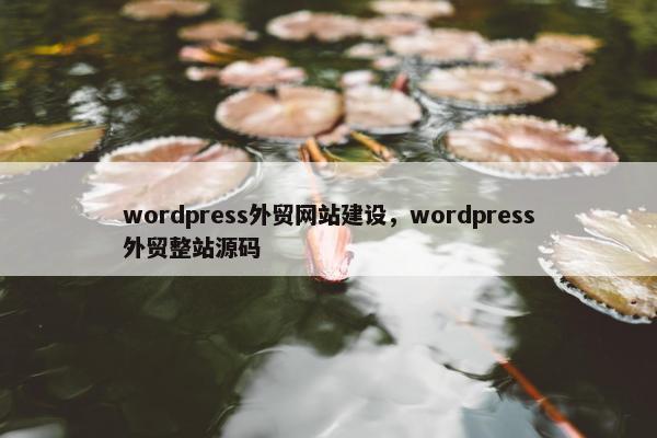 wordpress外贸网站建设，wordpress外贸整站源码