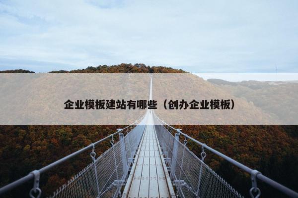 企业模板建站有哪些（创办企业模板）