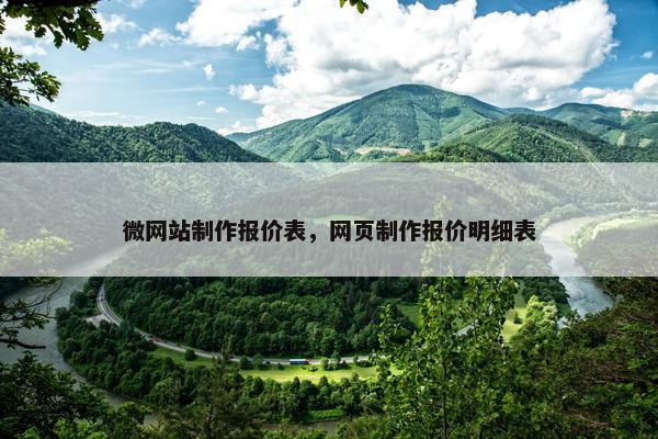 微网站制作报价表，网页制作报价明细表