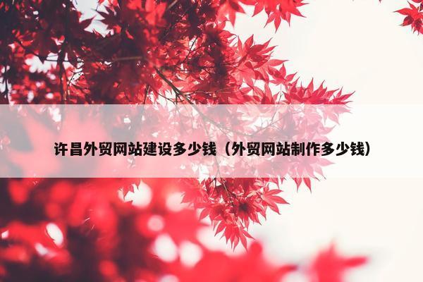 许昌外贸网站建设多少钱（外贸网站制作多少钱）