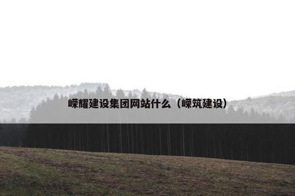 嵘耀建设集团网站什么（嵘筑建设）