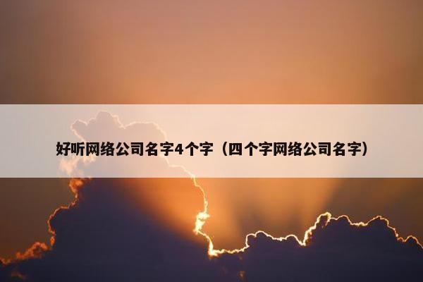 好听网络公司名字4个字（四个字网络公司名字）