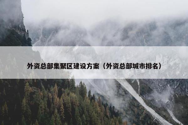 外资总部集聚区建设方案（外资总部城市排名）