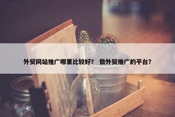 外贸网站推广哪里比较好？ 做外贸推广的平台？