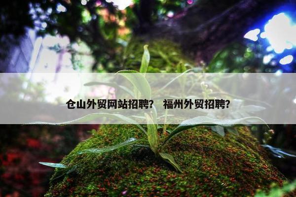 仓山外贸网站招聘？ 福州外贸招聘？