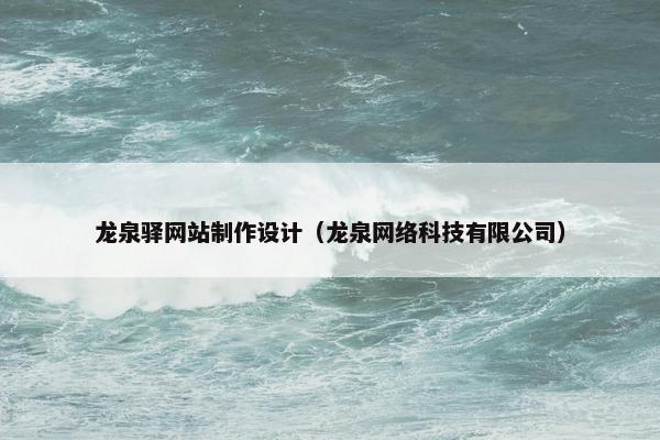 龙泉驿网站制作设计（龙泉网络科技有限公司）