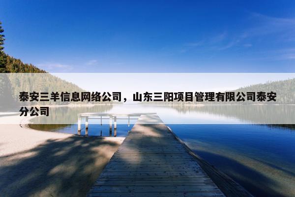 泰安三羊信息网络公司，山东三阳项目管理有限公司泰安分公司